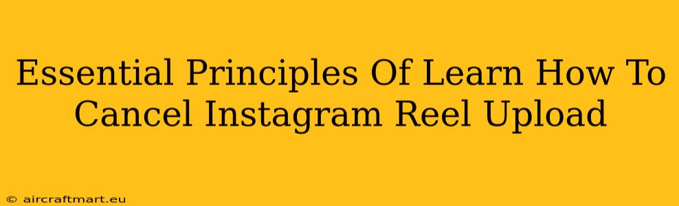 Essential Principles Of Learn How To Cancel Instagram Reel Upload