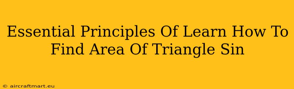 Essential Principles Of Learn How To Find Area Of Triangle Sin