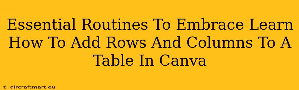 Essential Routines To Embrace Learn How To Add Rows And Columns To A Table In Canva