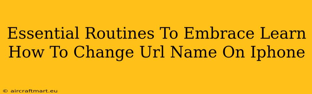 Essential Routines To Embrace Learn How To Change Url Name On Iphone