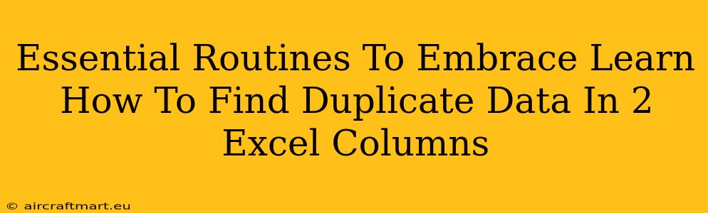 Essential Routines To Embrace Learn How To Find Duplicate Data In 2 Excel Columns