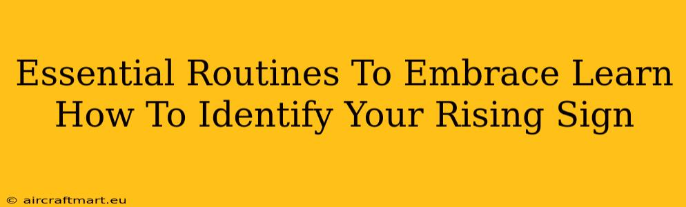 Essential Routines To Embrace Learn How To Identify Your Rising Sign