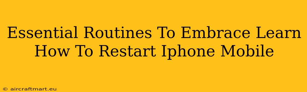 Essential Routines To Embrace Learn How To Restart Iphone Mobile