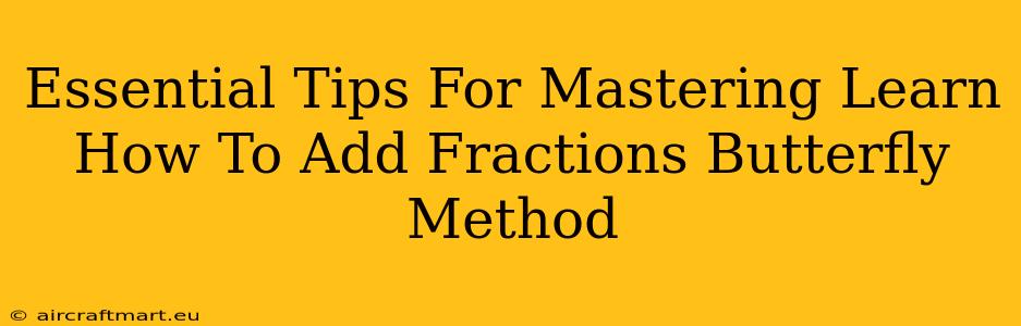 Essential Tips For Mastering Learn How To Add Fractions Butterfly Method