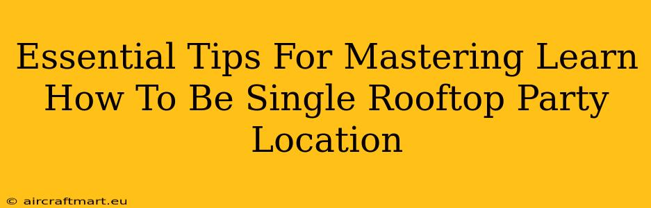 Essential Tips For Mastering Learn How To Be Single Rooftop Party Location