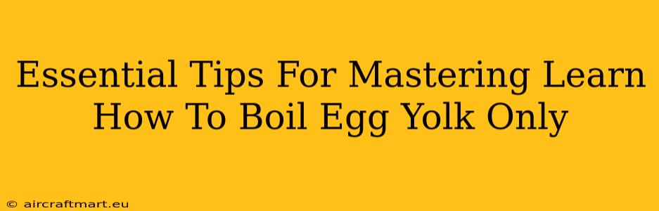 Essential Tips For Mastering Learn How To Boil Egg Yolk Only