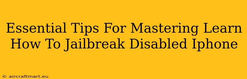 Essential Tips For Mastering Learn How To Jailbreak Disabled Iphone