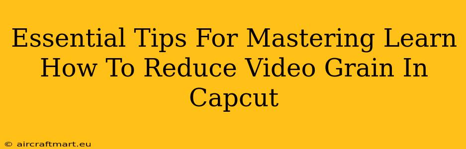 Essential Tips For Mastering Learn How To Reduce Video Grain In Capcut