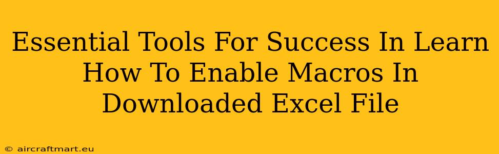 Essential Tools For Success In Learn How To Enable Macros In Downloaded Excel File