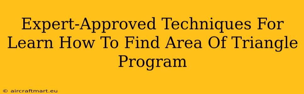 Expert-Approved Techniques For Learn How To Find Area Of Triangle Program