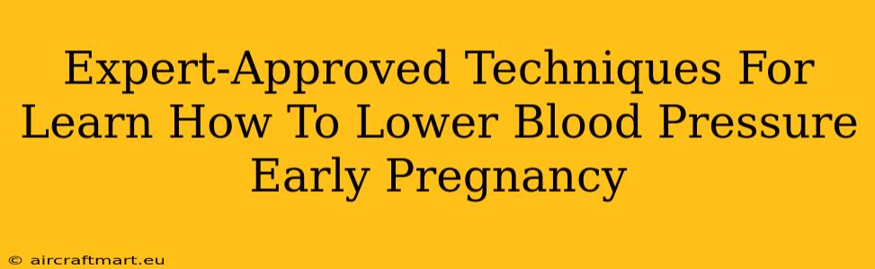 Expert-Approved Techniques For Learn How To Lower Blood Pressure Early Pregnancy