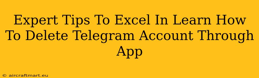 Expert Tips To Excel In Learn How To Delete Telegram Account Through App