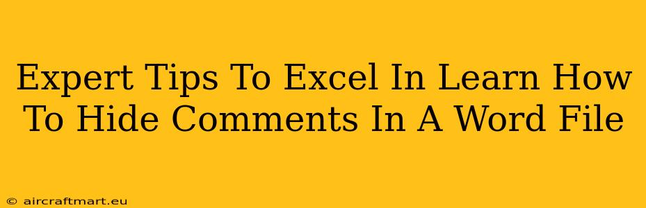 Expert Tips To Excel In Learn How To Hide Comments In A Word File