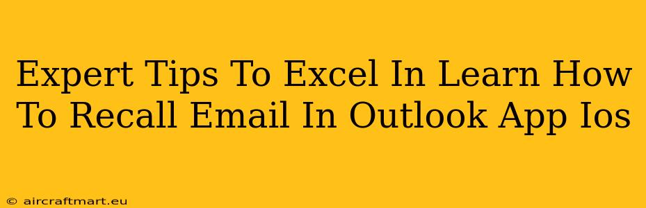 Expert Tips To Excel In Learn How To Recall Email In Outlook App Ios