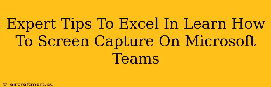 Expert Tips To Excel In Learn How To Screen Capture On Microsoft Teams