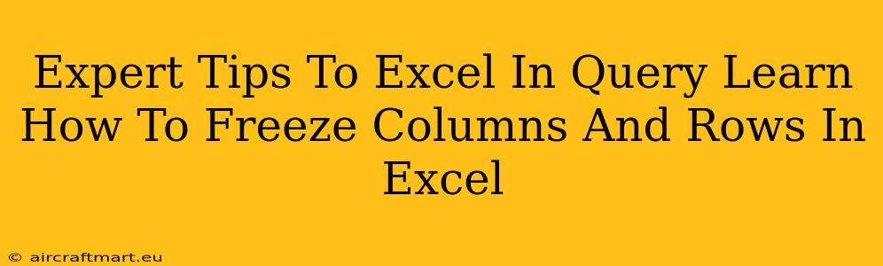 Expert Tips To Excel In Query Learn How To Freeze Columns And Rows In Excel