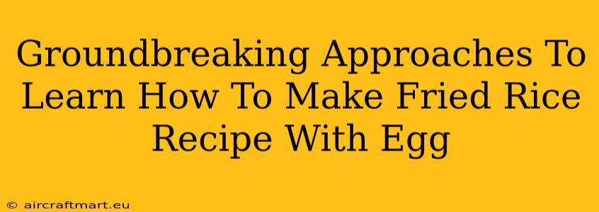 Groundbreaking Approaches To Learn How To Make Fried Rice Recipe With Egg