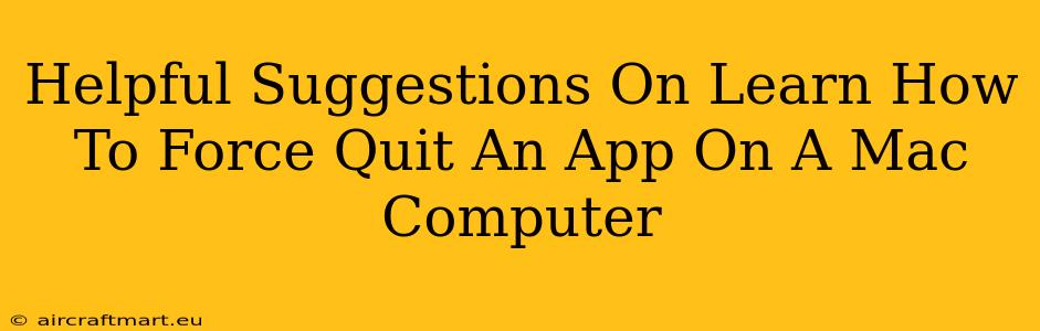 Helpful Suggestions On Learn How To Force Quit An App On A Mac Computer