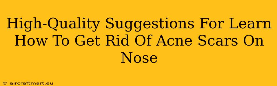 High-Quality Suggestions For Learn How To Get Rid Of Acne Scars On Nose