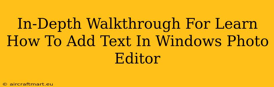 In-Depth Walkthrough For Learn How To Add Text In Windows Photo Editor