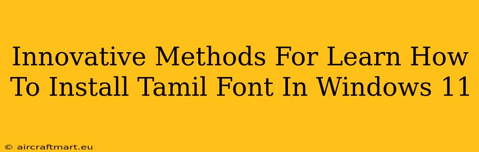 Innovative Methods For Learn How To Install Tamil Font In Windows 11