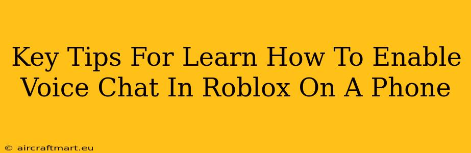 Key Tips For Learn How To Enable Voice Chat In Roblox On A Phone