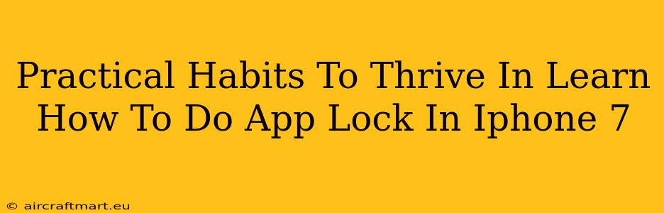 Practical Habits To Thrive In Learn How To Do App Lock In Iphone 7