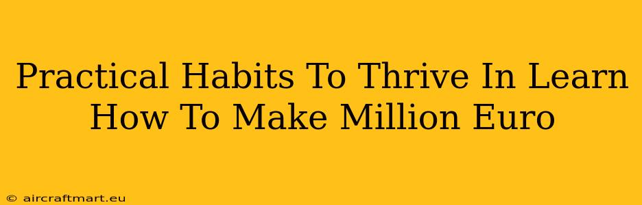 Practical Habits To Thrive In Learn How To Make Million Euro