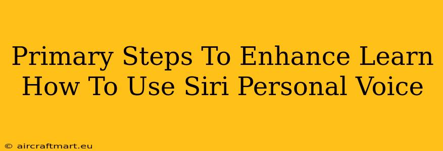 Primary Steps To Enhance Learn How To Use Siri Personal Voice