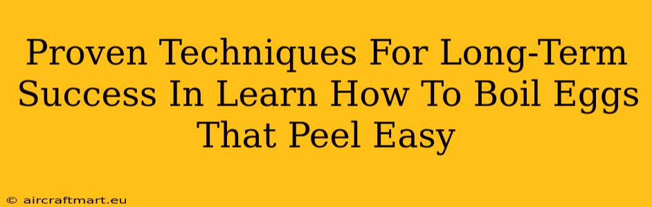 Proven Techniques For Long-Term Success In Learn How To Boil Eggs That Peel Easy