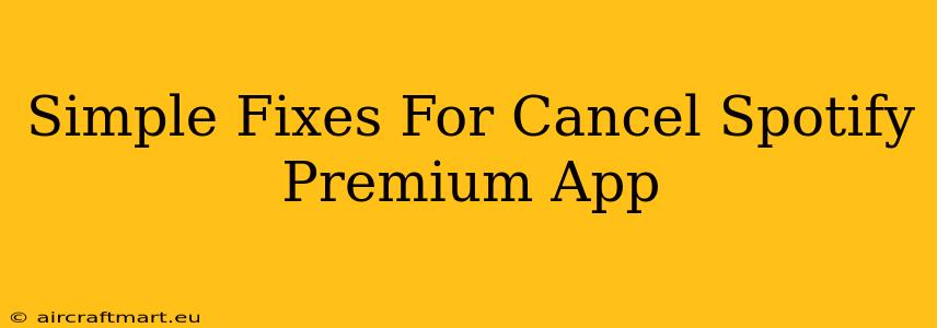 Simple Fixes For Cancel Spotify Premium App