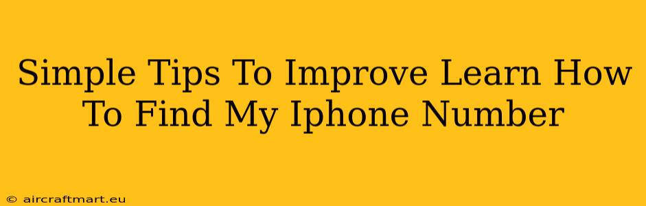 Simple Tips To Improve Learn How To Find My Iphone Number