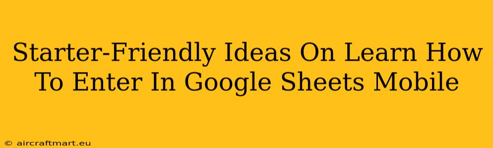 Starter-Friendly Ideas On Learn How To Enter In Google Sheets Mobile