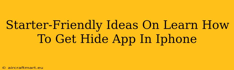 Starter-Friendly Ideas On Learn How To Get Hide App In Iphone