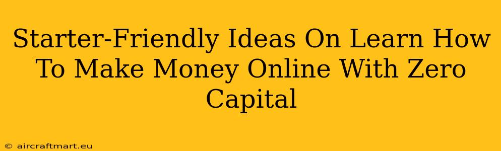 Starter-Friendly Ideas On Learn How To Make Money Online With Zero Capital