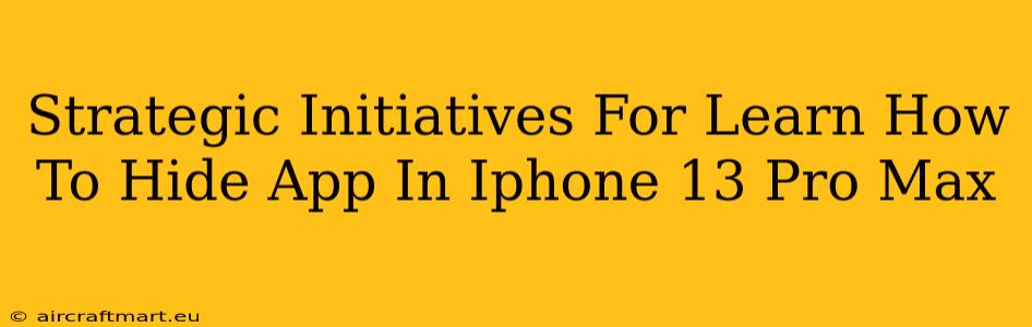 Strategic Initiatives For Learn How To Hide App In Iphone 13 Pro Max