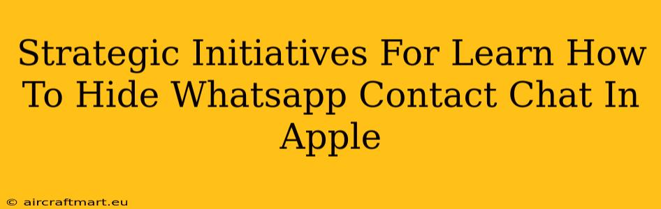 Strategic Initiatives For Learn How To Hide Whatsapp Contact Chat In Apple