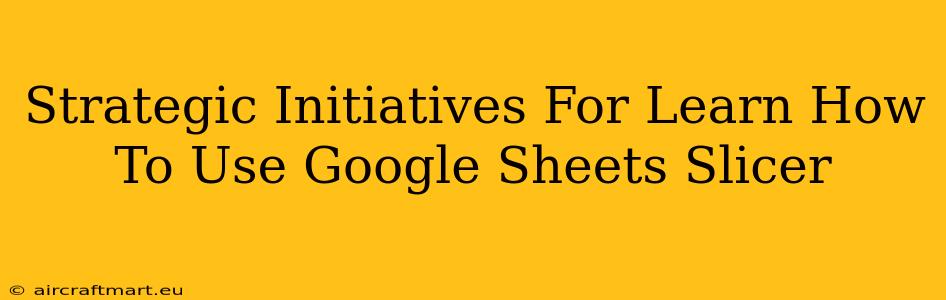 Strategic Initiatives For Learn How To Use Google Sheets Slicer