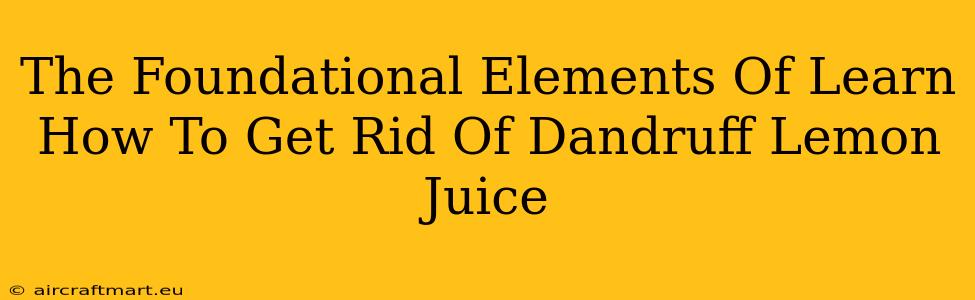 The Foundational Elements Of Learn How To Get Rid Of Dandruff Lemon Juice