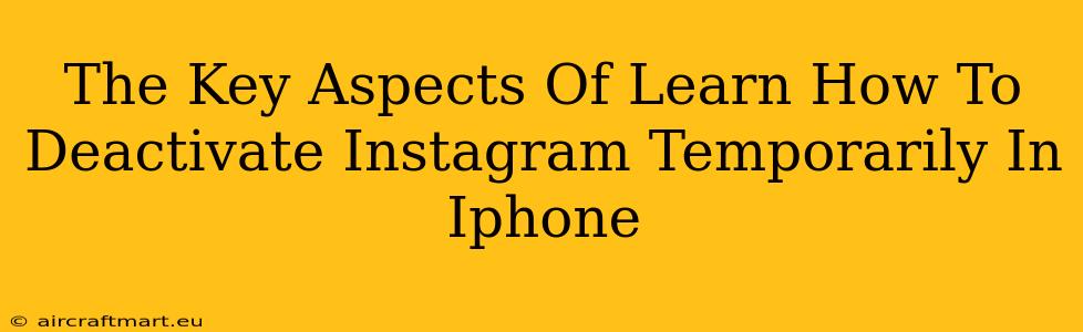 The Key Aspects Of Learn How To Deactivate Instagram Temporarily In Iphone