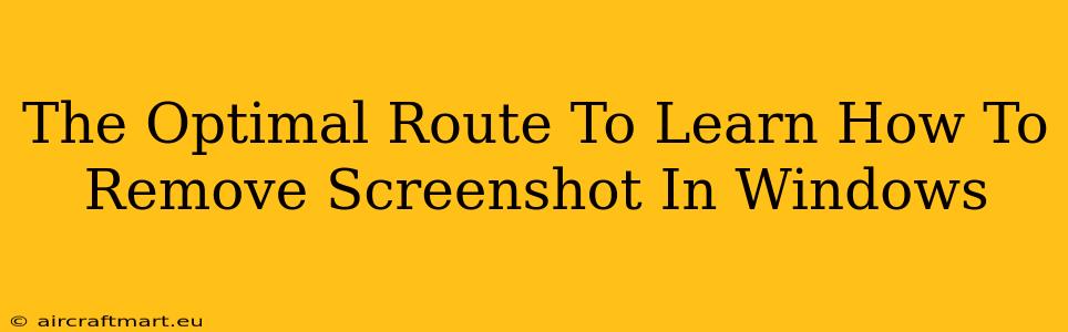 The Optimal Route To Learn How To Remove Screenshot In Windows