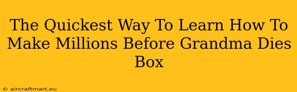 The Quickest Way To Learn How To Make Millions Before Grandma Dies Box