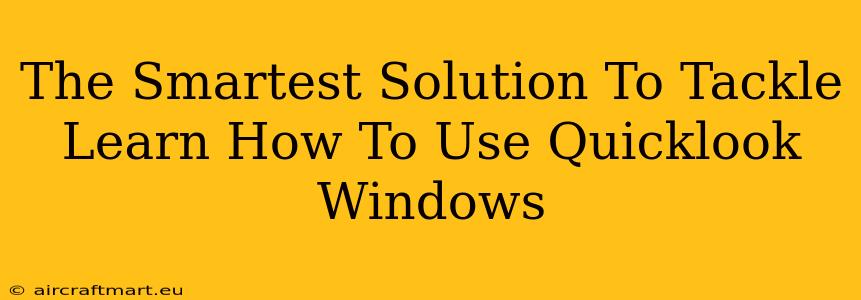 The Smartest Solution To Tackle Learn How To Use Quicklook Windows