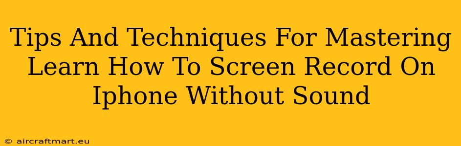 Tips And Techniques For Mastering Learn How To Screen Record On Iphone Without Sound