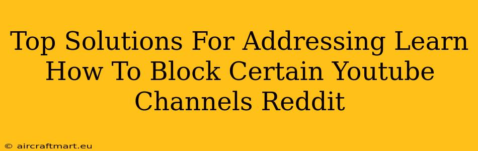 Top Solutions For Addressing Learn How To Block Certain Youtube Channels Reddit