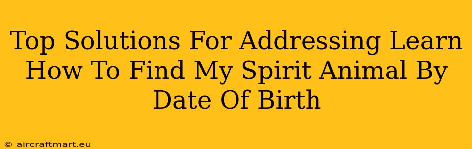 Top Solutions For Addressing Learn How To Find My Spirit Animal By Date Of Birth