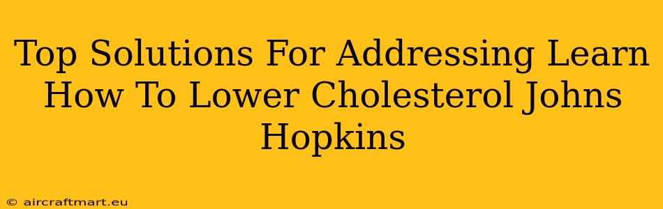 Top Solutions For Addressing Learn How To Lower Cholesterol Johns Hopkins